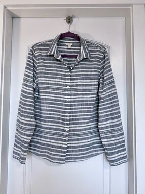 J. Crew Perfect Button Down 100% Cotton Business Casual Summer Tailored size XL